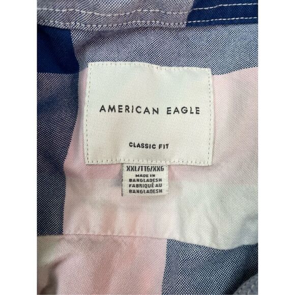 American Eagle Classic Fit Plaid Button Front Mens Shirt Size XXL - Picture 5 of 8